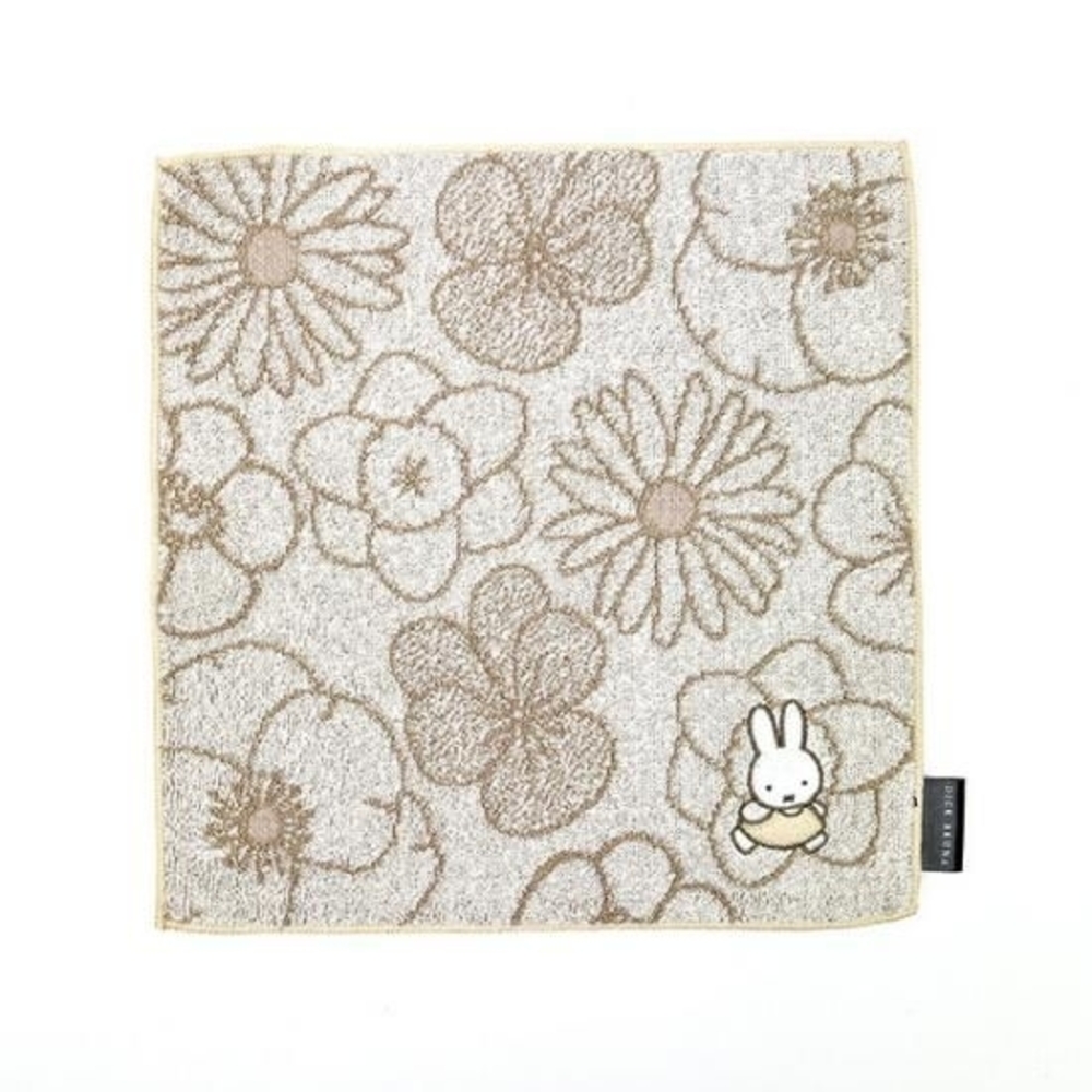 Miffy Beige Floral Wash Cloth